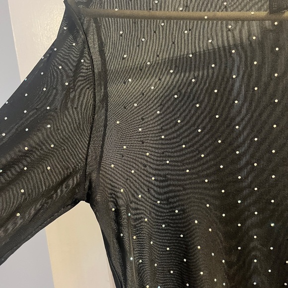 Sheer sparkle mock neck top - Picture 4 of 4